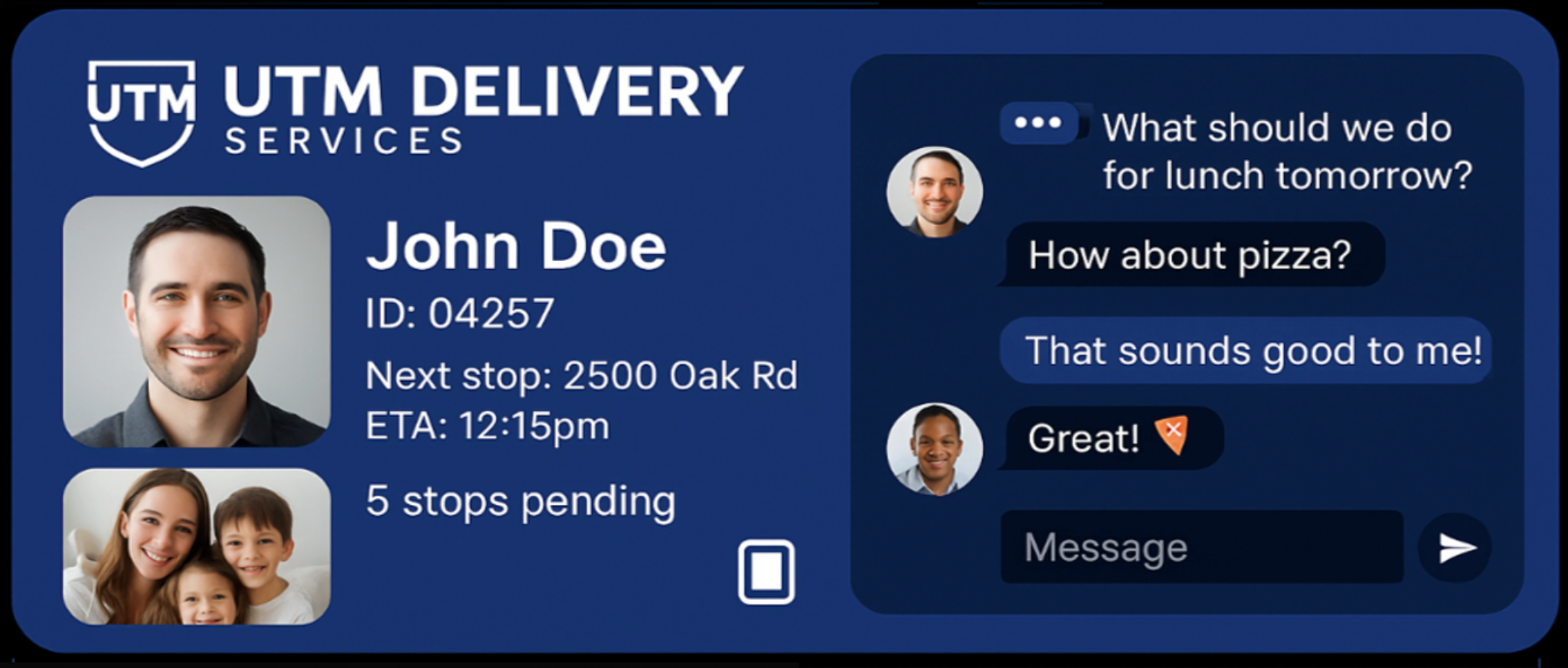 UTM Delivery UI mock